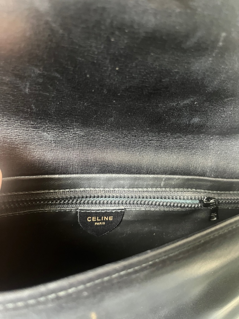 Vintage Celine Black Leather Envelope Clutch - Picture 6 of 6